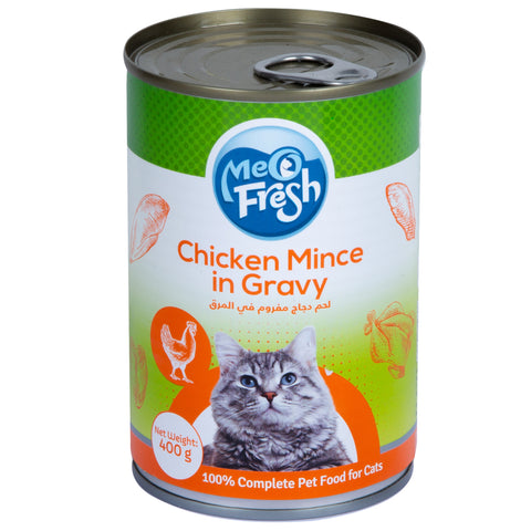 GETIT.QA- Qatar’s Best Online Shopping Website offers MEO FRESH CHICKEN MINCE IN GRAVY CATFOOD 400 G at the lowest price in Qatar. Free Shipping & COD Available!
