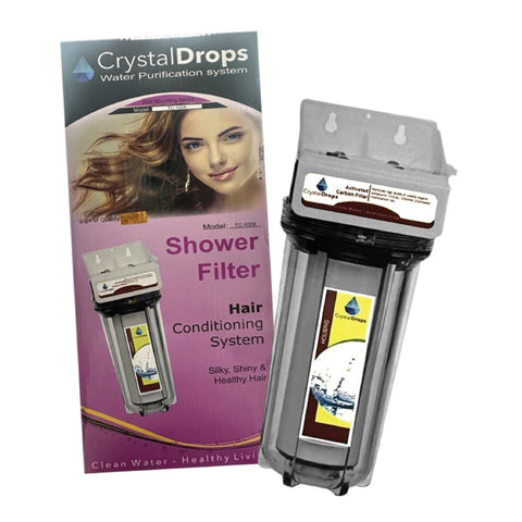 GETIT.QA- Qatar’s Best Online Shopping Website offers CRYSTAL DROPS SHOWER FILTER WITH CARTRIDGE-- WATER PURIFICATION SYSTEM TC-10D6 at the lowest price in Qatar. Free Shipping & COD Available!