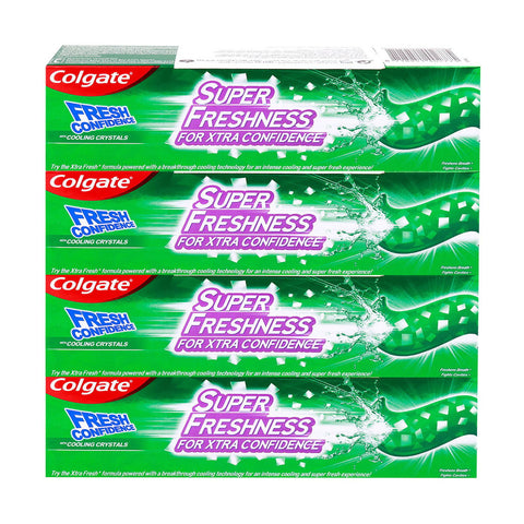 GETIT.QA- Qatar’s Best Online Shopping Website offers COLGATE FRESH CONFIDENCE COOL MENTHOL FRESH TOOTHPASTE 4 X 125 G at the lowest price in Qatar. Free Shipping & COD Available!