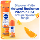 GETIT.QA- Qatar’s Best Online Shopping Website offers NIVEA NATURAL RADIANCE VITAMIN C&E ANTIPERSPIRANT SPRAY FOR WOMEN 150 ML at the lowest price in Qatar. Free Shipping & COD Available!