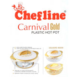 GETIT.QA- Qatar’s Best Online Shopping Website offers CHEFLINE PLASTIC INSULATED HOT POT CARNIVAL GOLD-- 3000 ML at the lowest price in Qatar. Free Shipping & COD Available!