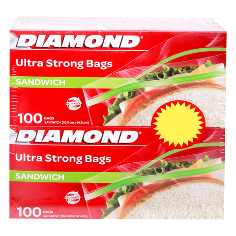 GETIT.QA- Qatar’s Best Online Shopping Website offers DIAMOND SANDWICH BAGS-- 2 X 100 PCS at the lowest price in Qatar. Free Shipping & COD Available!