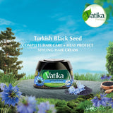 GETIT.QA- Qatar’s Best Online Shopping Website offers VATIKA TURKISH BLACK SEED STYLING HAIR CREAM STRENGTH & SHINE + HEAT PROTECT FOR WEAK & DULL HAIR 140 ML at the lowest price in Qatar. Free Shipping & COD Available!