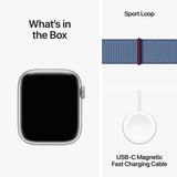 GETIT.QA- Qatar’s Best Online Shopping Website offers APPLE WATCH SERIES 9 GPS, SILVER ALUMINIUM CASE WITH WINTER BLUE SPORT LOOP, 41 MM, MR923QA/A at the lowest price in Qatar. Free Shipping & COD Available!