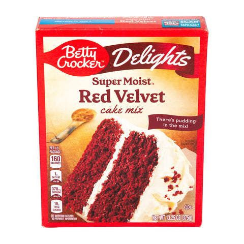 GETIT.QA- Qatar’s Best Online Shopping Website offers BETTY CROCKER DELIGHTS SUPER MOIST RED VELVET CAKE MIX 375 G at the lowest price in Qatar. Free Shipping & COD Available!