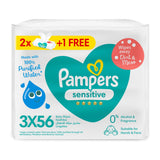 GETIT.QA- Qatar’s Best Online Shopping Website offers PAMPERS SENSITIVE PROTECT BABY WIPES FOR HANDS & FACE 56 PCS 2+1 at the lowest price in Qatar. Free Shipping & COD Available!