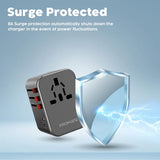 GETIT.QA- Qatar’s Best Online Shopping Website offers PROMATE SMART CHARGING SURGE PROTECTED UNIVERSAL TRAVEL ADAPTER TRIPMATE-36W at the lowest price in Qatar. Free Shipping & COD Available!