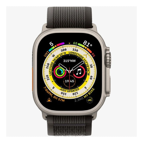 GETIT.QA- Qatar’s Best Online Shopping Website offers APPLE WATCH ULTRA GPS + CELLULAR TITANIUM CASE WITH BLACK/GRAY TRAIL LOOP, 49 MM, MEDIUM/LARGE (BAND SIZE), MQFX3 at the lowest price in Qatar. Free Shipping & COD Available!