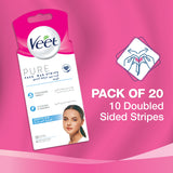 GETIT.QA- Qatar’s Best Online Shopping Website offers VEET PURE FACE WAX STRIPS SENSITIVE SKIN 20 PCS at the lowest price in Qatar. Free Shipping & COD Available!