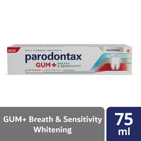 GETIT.QA- Qatar’s Best Online Shopping Website offers PARODONTAX WHITENING GUM + BREATH & SENSITIVITY TOOTHPASTE-- 75 ML at the lowest price in Qatar. Free Shipping & COD Available!