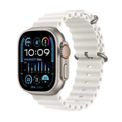 GETIT.QA- Qatar’s Best Online Shopping Website offers APPLE WATCH ULTRA 2 GPS + CELLULAR, TITANIUM CASE WITH WHITE OCEAN BAND, 49 MM, MREJ3AE/A at the lowest price in Qatar. Free Shipping & COD Available!