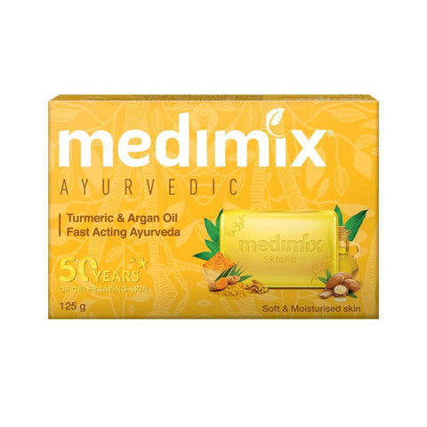 GETIT.QA- Qatar’s Best Online Shopping Website offers MEDIMIX TURMERIC & ARGAN OIL AYURVEDIC SOAP 125 G at the lowest price in Qatar. Free Shipping & COD Available!