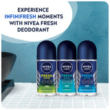 GETIT.QA- Qatar’s Best Online Shopping Website offers NIVEA MEN ANTIPERSPIRANT ROLL-ON FOR MEN FRESH ACTIVE 50 ML at the lowest price in Qatar. Free Shipping & COD Available!