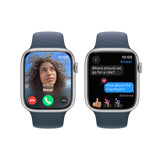 GETIT.QA- Qatar’s Best Online Shopping Website offers APPLE WATCH SERIES 9 GPS, SILVER ALUMINIUM CASE WITH STORM BLUE SPORT BAND, 45 MM, S/M, MR9D3QA/A at the lowest price in Qatar. Free Shipping & COD Available!