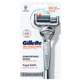 GETIT.QA- Qatar’s Best Online Shopping Website offers GILLETTE SKINGUARD RAZOR HANDLE + 2 BLADES at the lowest price in Qatar. Free Shipping & COD Available!