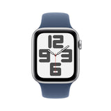 GETIT.QA- Qatar’s Best Online Shopping Website offers PRE-ORDER APPLE WATCH SE GPS, 44 MM SILVER ALUMINIUM CASE WITH DENIM SPORT BAND - M/L, MXER3QA/A at the lowest price in Qatar. Free Shipping & COD Available!