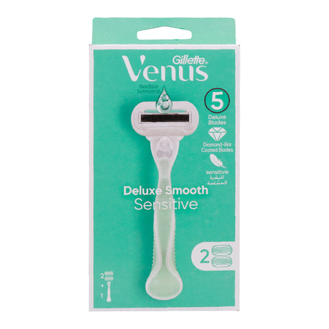 GETIT.QA- Qatar’s Best Online Shopping Website offers GILLETTE VENUS 5 DELUXE BLADES SMOOTH SENSITIVE-- HANDLE + 2 CARTRIDGE at the lowest price in Qatar. Free Shipping & COD Available!