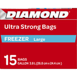 GETIT.QA- Qatar’s Best Online Shopping Website offers DIAMOND ULTRA STRONG ZIPPER FROZEN BAGS LARGE SIZE 26.8 CM X 24.4 CM 15 PCS at the lowest price in Qatar. Free Shipping & COD Available!