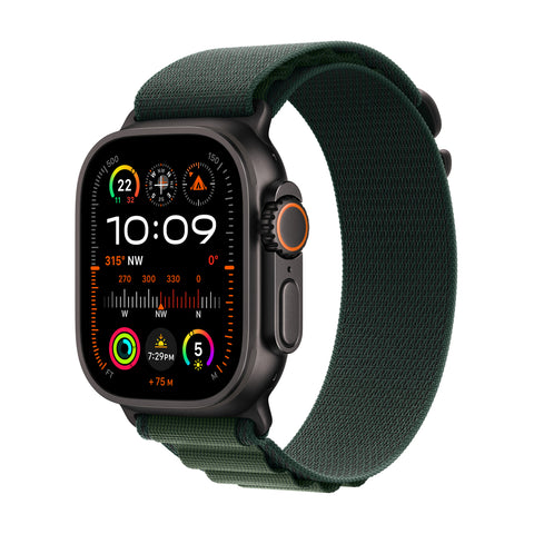 GETIT.QA- Qatar’s Best Online Shopping Website offers PRE-ORDER APPLE WATCH ULTRA 2 GPS + CELLULAR, 49 MM BLACK TITANIUM CASE WITH DARK GREEN ALPINE LOOP - SMALL at the lowest price in Qatar. Free Shipping & COD Available!