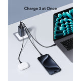 GETIT.QA- Qatar’s Best Online Shopping Website offers AUKEY VOLTAPEX II MIX 67W UFCS 3-PORT GAN WALL CHARGER, PA-B6U at the lowest price in Qatar. Free Shipping & COD Available!