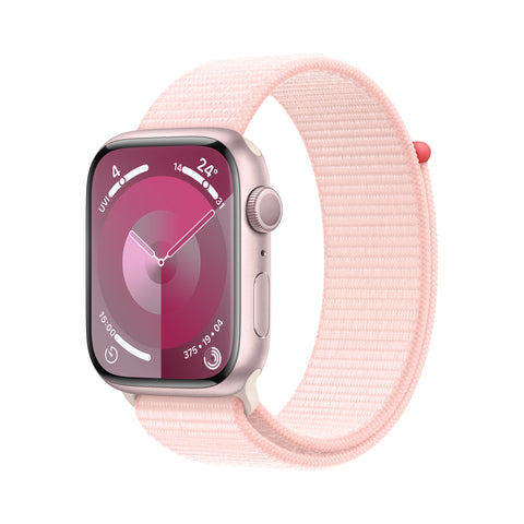 GETIT.QA- Qatar’s Best Online Shopping Website offers APPLE WATCH SERIES 9 GPS, PINK ALUMINIUM CASE WITH LIGHT PINK SPORT LOOP, 45 MM, MR9J3QA/A at the lowest price in Qatar. Free Shipping & COD Available!