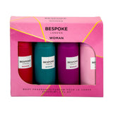 GETIT.QA- Qatar’s Best Online Shopping Website offers BESPOKE LONDON BODY SPRAY FOR WOMEN ASSORTED VALUE PACK 4 X 50 ML at the lowest price in Qatar. Free Shipping & COD Available!