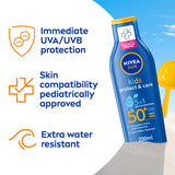 GETIT.QA- Qatar’s Best Online Shopping Website offers NIVEA KIDS SUN LOTION PROTECT & CARE SPF 50+ 200 ML at the lowest price in Qatar. Free Shipping & COD Available!