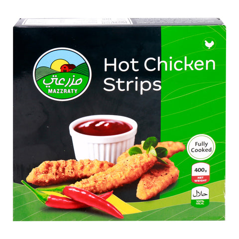 GETIT.QA- Qatar’s Best Online Shopping Website offers MAZZRATY HOT CHICKEN STRIPS FILLET-- 400 G at the lowest price in Qatar. Free Shipping & COD Available!