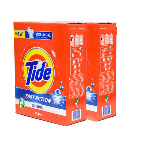 GETIT.QA- Qatar’s Best Online Shopping Website offers TIDE AUTOMATIC LAUNDRY POWDER DETERGENT ORIGINAL SCENT 2 X 2.5 KG
 at the lowest price in Qatar. Free Shipping & COD Available!