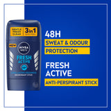 GETIT.QA- Qatar’s Best Online Shopping Website offers NIVEA MEN ANTIPERSPIRANT STICK FRESH ACTIVE 50 ML at the lowest price in Qatar. Free Shipping & COD Available!