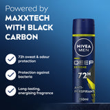 GETIT.QA- Qatar’s Best Online Shopping Website offers NIVEA DEEP EXTREME MAXXTECH ANTI-PERSPIRANT SPRAY FOR MEN 150 ML at the lowest price in Qatar. Free Shipping & COD Available!