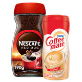 GETIT.QA- Qatar’s Best Online Shopping Website offers NESCAFE RED MUG INSTANT COFFEE JAR 190 G + COFFEEMATE VALUE PACK 170 G at the lowest price in Qatar. Free Shipping & COD Available!