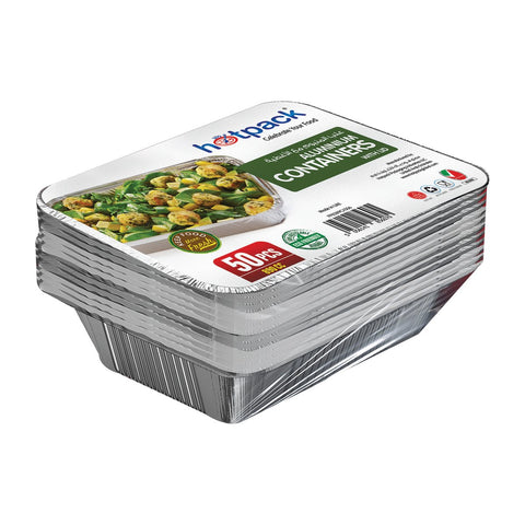 GETIT.QA- Qatar’s Best Online Shopping Website offers HOTPACK ALUMINIUM CONTAINERS WITH LID 890CC 50 PCS at the lowest price in Qatar. Free Shipping & COD Available!