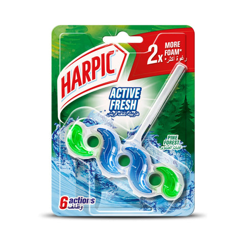 GETIT.QA- Qatar’s Best Online Shopping Website offers HARPIC ACTIVE FRESH WATER TOILET CLEANER RIM BLOCK PINE FOREST 35 G
 at the lowest price in Qatar. Free Shipping & COD Available!