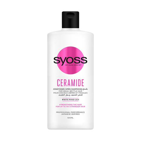 GETIT.QA- Qatar’s Best Online Shopping Website offers SYOSS CERAMIDE CONDITIONER-- FOR WEAK AND BRITTLE HAIR-- 500 ML at the lowest price in Qatar. Free Shipping & COD Available!