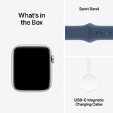 GETIT.QA- Qatar’s Best Online Shopping Website offers PRE-ORDER APPLE WATCH SE GPS, 44 MM SILVER ALUMINIUM CASE WITH DENIM SPORT BAND - M/L, MXER3QA/A at the lowest price in Qatar. Free Shipping & COD Available!