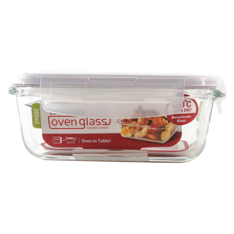 GETIT.QA- Qatar’s Best Online Shopping Website offers LOCK & LOCK RECTANGULAR GLASS CONTAINER WITH LID-- 380 ML-- CLEAR-- HLLG422 at the lowest price in Qatar. Free Shipping & COD Available!