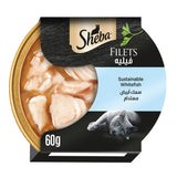 GETIT.QA- Qatar’s Best Online Shopping Website offers SHEBA FILLETS SUSTAINABLE WHITEFISH CAT FOOD 60 G at the lowest price in Qatar. Free Shipping & COD Available!