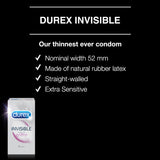 GETIT.QA- Qatar’s Best Online Shopping Website offers DUREX INVISIBLE CONDOMS EXTRA THIN EXTRA LUBRICATED 12 PCS at the lowest price in Qatar. Free Shipping & COD Available!