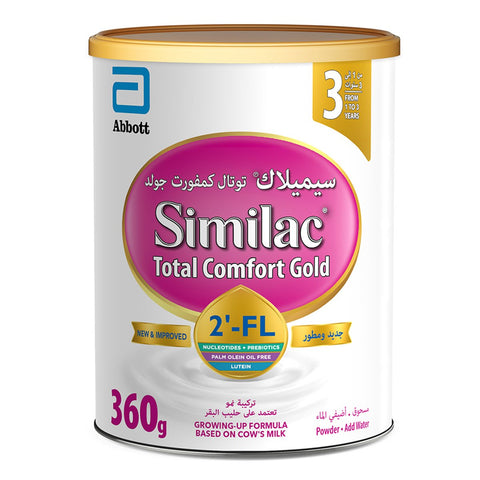 GETIT.QA- Qatar’s Best Online Shopping Website offers SIMILAC TOTAL COMFORT GOLD 2'-FL STAGE 3 GROWING UP FORMULA FROM 1-3 YEARS 360 G at the lowest price in Qatar. Free Shipping & COD Available!