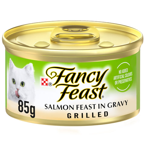 GETIT.QA- Qatar’s Best Online Shopping Website offers PURINA FANCY FEAST GRILLED SALMON FEAST IN GRAVY CAT FOOD 85 G
 at the lowest price in Qatar. Free Shipping & COD Available!