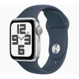 GETIT.QA- Qatar’s Best Online Shopping Website offers APPLE WATCH SE GPS, SILVER ALUMINIUM CASE WITH STORM BLUE SPORT BAND, 40 MM, M/L, MRE23 at the lowest price in Qatar. Free Shipping & COD Available!