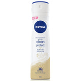 GETIT.QA- Qatar’s Best Online Shopping Website offers NIVEA ANTIPERSPIRANT SPRAY FOR WOMEN CLEAN PROTECT 150 ML at the lowest price in Qatar. Free Shipping & COD Available!