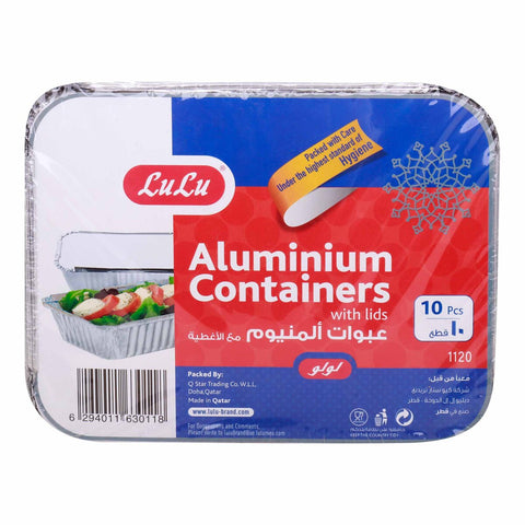 GETIT.QA- Qatar’s Best Online Shopping Website offers PREMIUM ALUMINIUM CONTAINERS WITH LIDS 1120 10 PCS at the lowest price in Qatar. Free Shipping & COD Available!