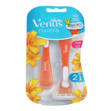 GETIT.QA- Qatar’s Best Online Shopping Website offers GILLETTE VENUS RIVIERA WOMEN'S DISPOSABLE RAZOR 2 PCS at the lowest price in Qatar. Free Shipping & COD Available!