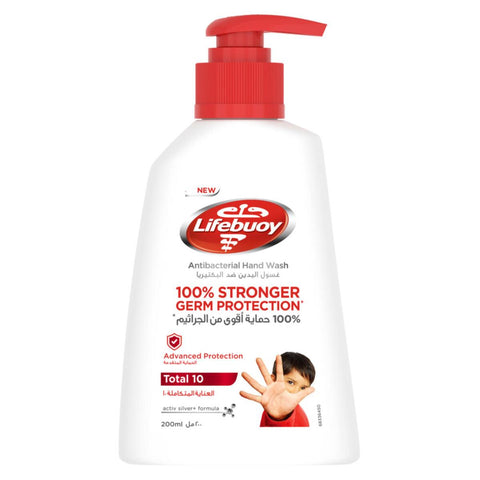 GETIT.QA- Qatar’s Best Online Shopping Website offers LIFEBUOY ANTIBACTERIAL HAND WASH-- TOTAL 10-- FOR 100% STRONGER GERM PROTECTION IN 10 SECONDS-- 200 ML at the lowest price in Qatar. Free Shipping & COD Available!