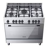 GETIT.QA- Qatar’s Best Online Shopping Website offers CANDY GAS COOKING RANGE, 90 CM, 5 GAS BURNER, GAS OVEN, GAS GRILL, FAN COOKING, FULL SAFETY, 3 CAST IRON GRIDS, COOLING FAN, 130L, MADE IN ITALY, INOX, RGG95HXLPG/1 at the lowest price in Qatar. Free Shipping & COD Available!