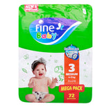 GETIT.QA- Qatar’s Best Online Shopping Website offers FINE BABY BABY DIAPERS MEGA PACK SIZE 3 MEDIUM 4-9 KG 72 PCS at the lowest price in Qatar. Free Shipping & COD Available!