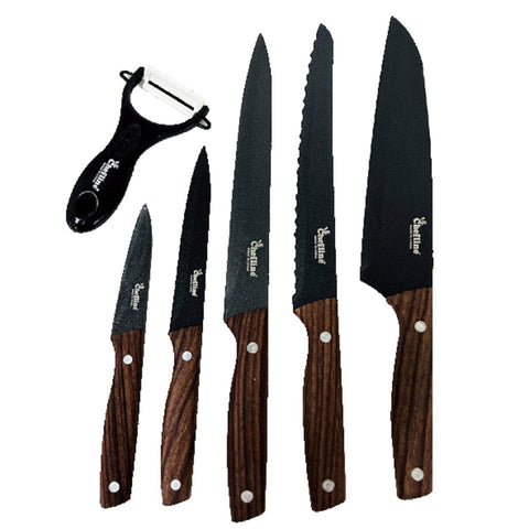 GETIT.QA- Qatar’s Best Online Shopping Website offers CHEFLINE 6PCS KNIFE SET HQGA2369 at the lowest price in Qatar. Free Shipping & COD Available!