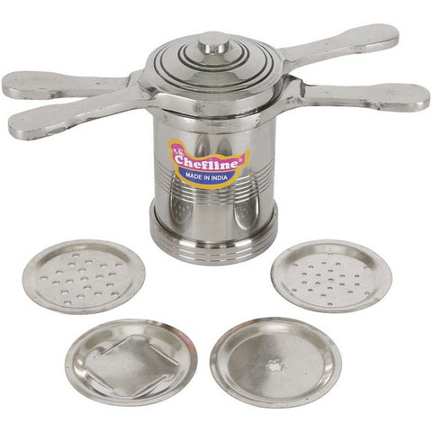 GETIT.QA- Qatar’s Best Online Shopping Website offers CHEFLINE STAINLESS STEEL PRESS SEVA SANCHA at the lowest price in Qatar. Free Shipping & COD Available!